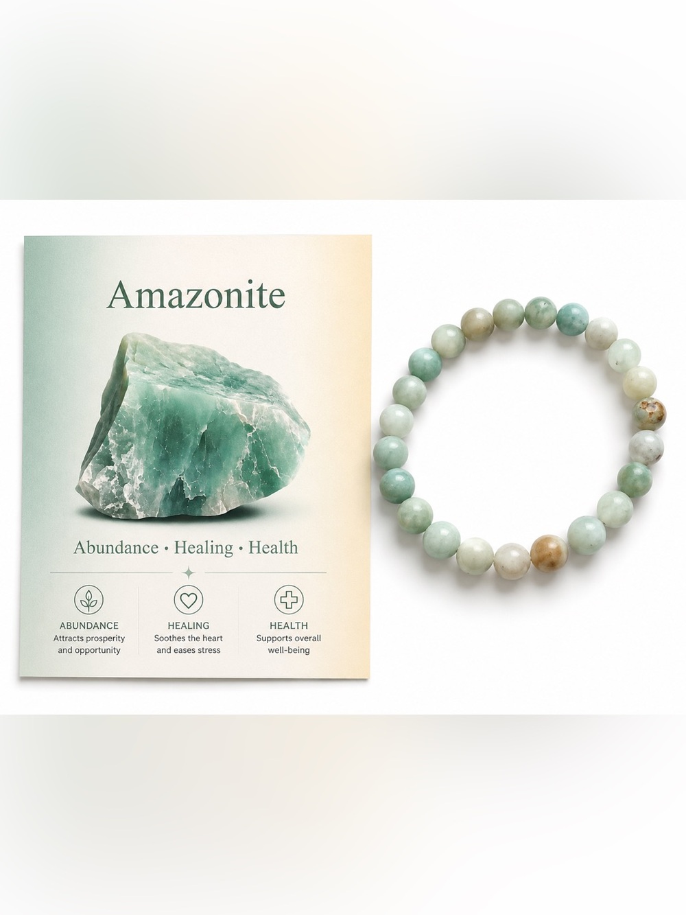 🍃Amazonite Bead Stretch Bracelet - Green🍃